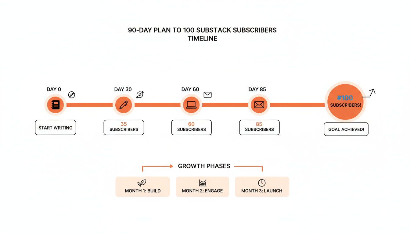 A 90-day growth timeline showing checkpoints at weeks 2, 6, 10, and 13.