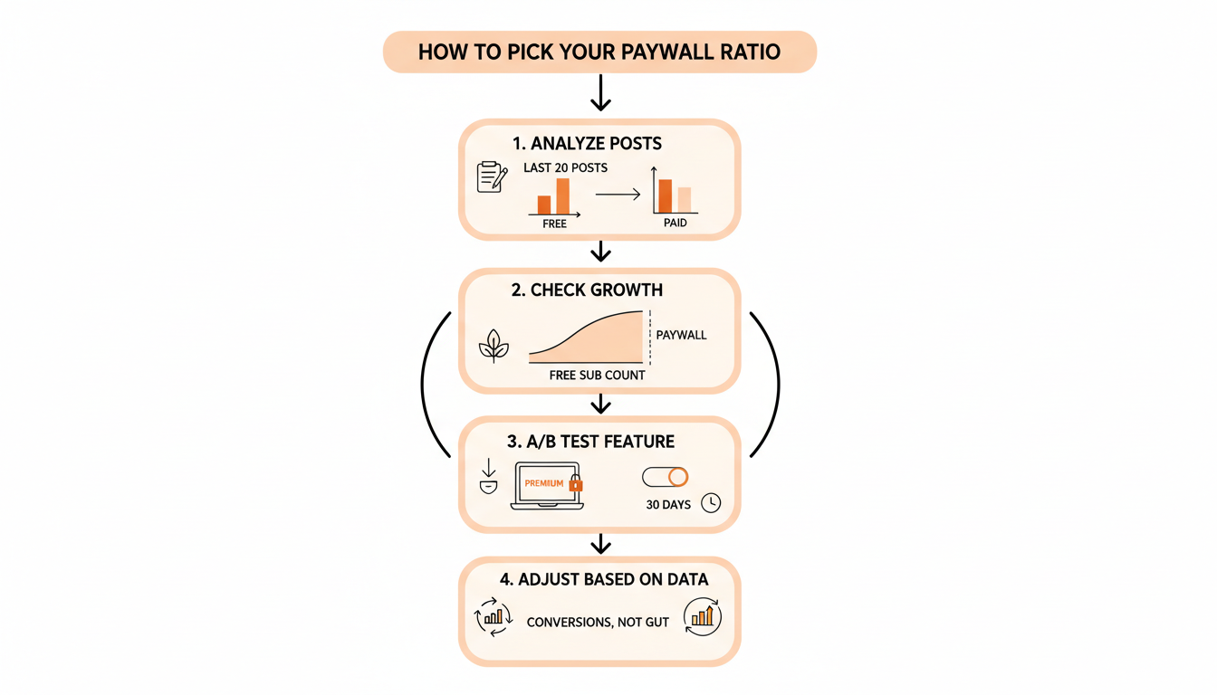 Four-step decision process for setting a paywall ratio