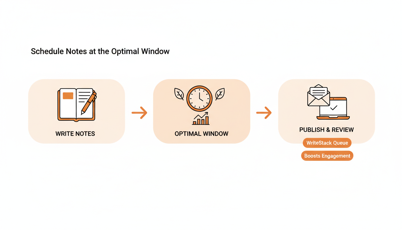 Screenshot placeholder of a publishing queue with posts scheduled into an evening engagement window.