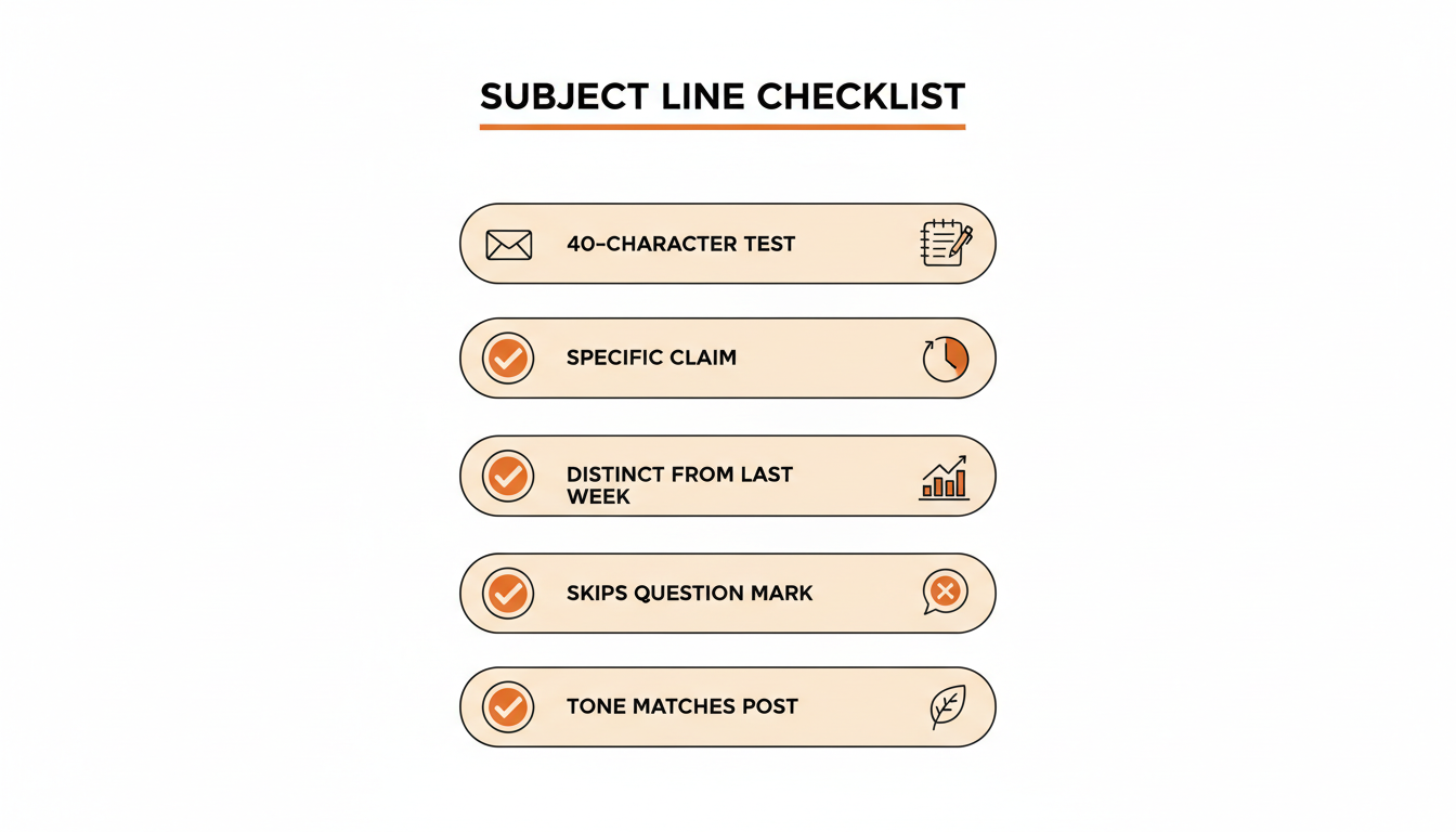 infographic: six-point subject line checklist